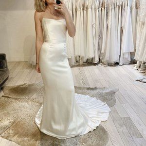 Alexandra Grecco 'Leonie' Gown 100% Silk Satin with Boned Bodice, size 8, $3,500